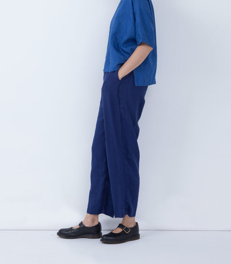 edoa Loose Fitting Linen Tapered Pants