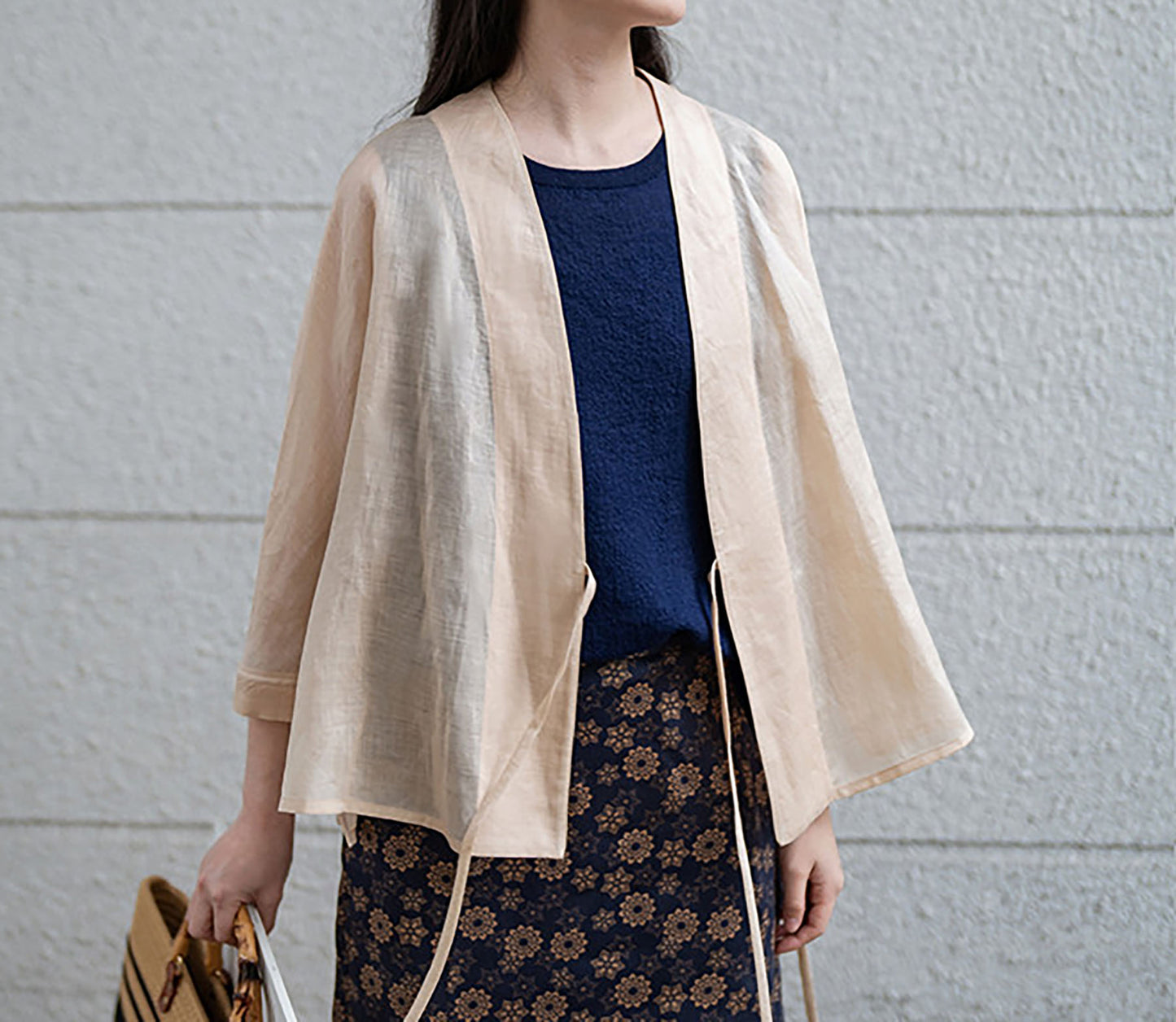 edoa Distressed Gauzy Ramie Hanfu Jacket