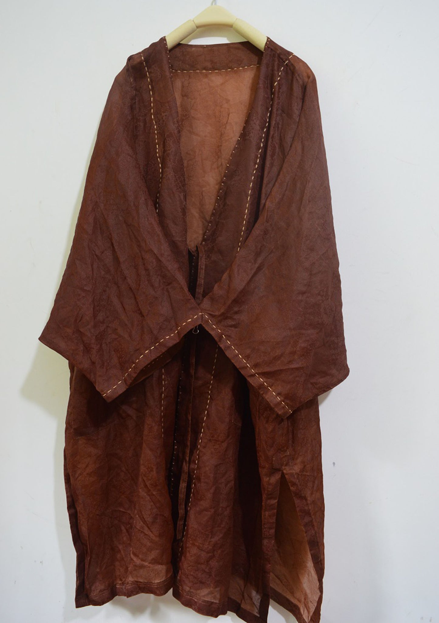 Mud Silk Satin-organza Duster Coat co0150 A796