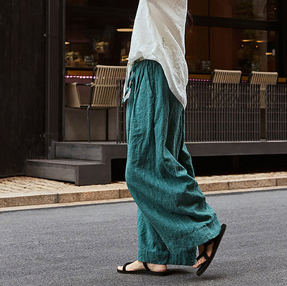 edoa Washed Linen Palazzo Pants