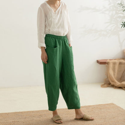 edoa St Patrick's Day Linen Pants