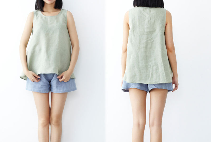 edoa Washed Ramie Trapeze Tank Top