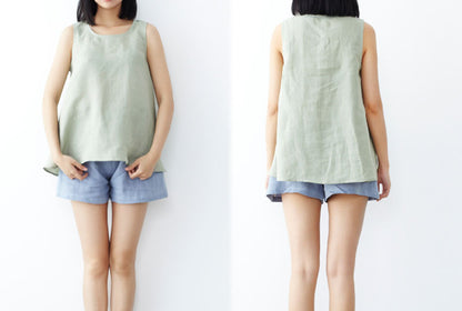 edoa Washed Ramie Trapeze Tank Top