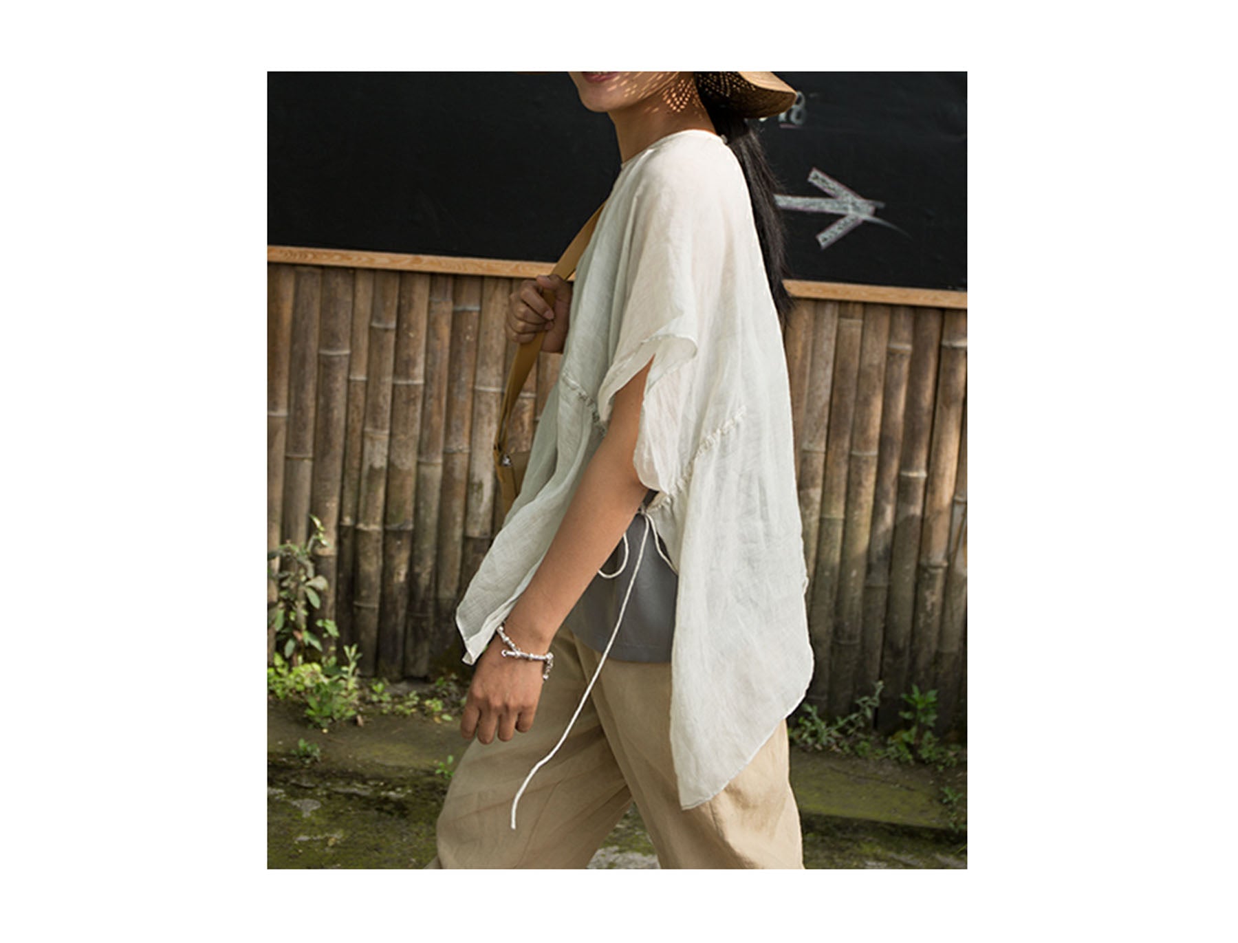 edoa High Counted Ramie Smock Tunic