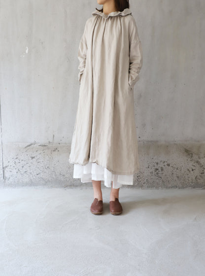 edoa Frilled Collar French Linen Princess Dress