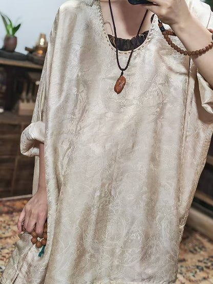 edoa Mulberry Silk Flowery Hualuo Tunic