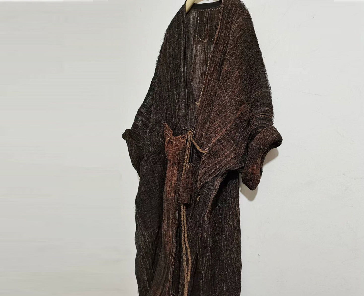 Loose Fitting Hand Woven Plant dyed Linen Cardigan Coat co0083 A644
