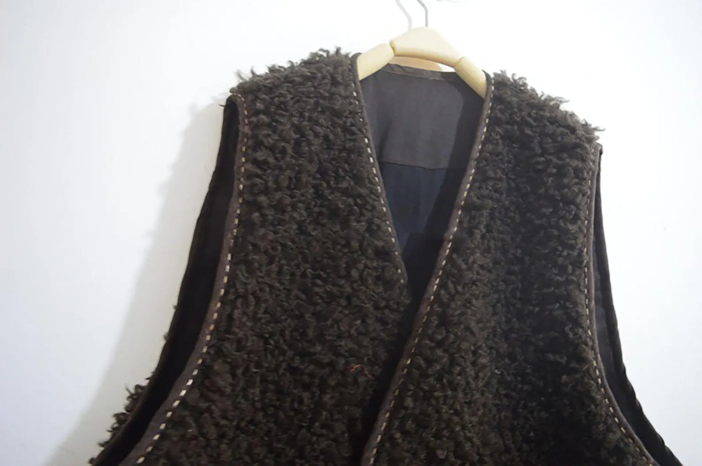 Teddy Wool Bouclé Vest to0165 X305