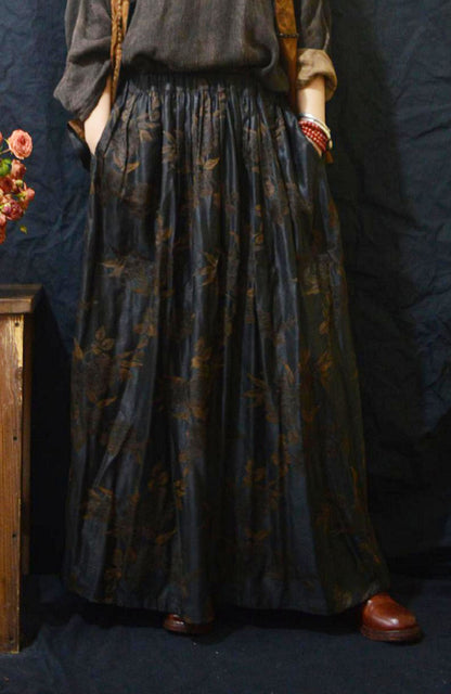 edoa Reversible Mud Silk Rayon Blend Jacquard Skirt