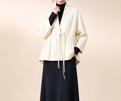 edoa Winter Boiled Wool Chinese Coat
