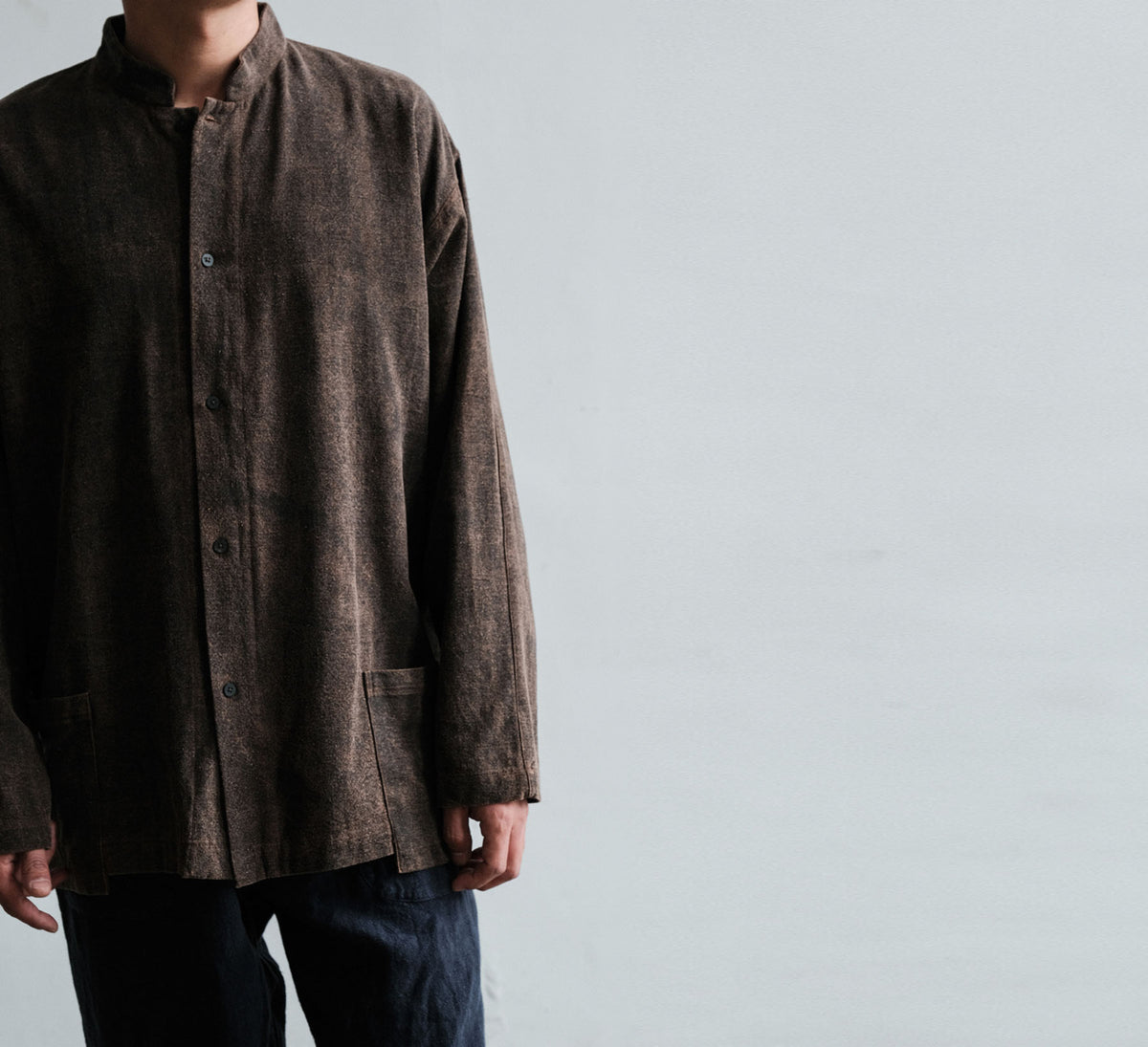 edoa Mud Tussah Silk Chinese Cheongsam Shirt 
