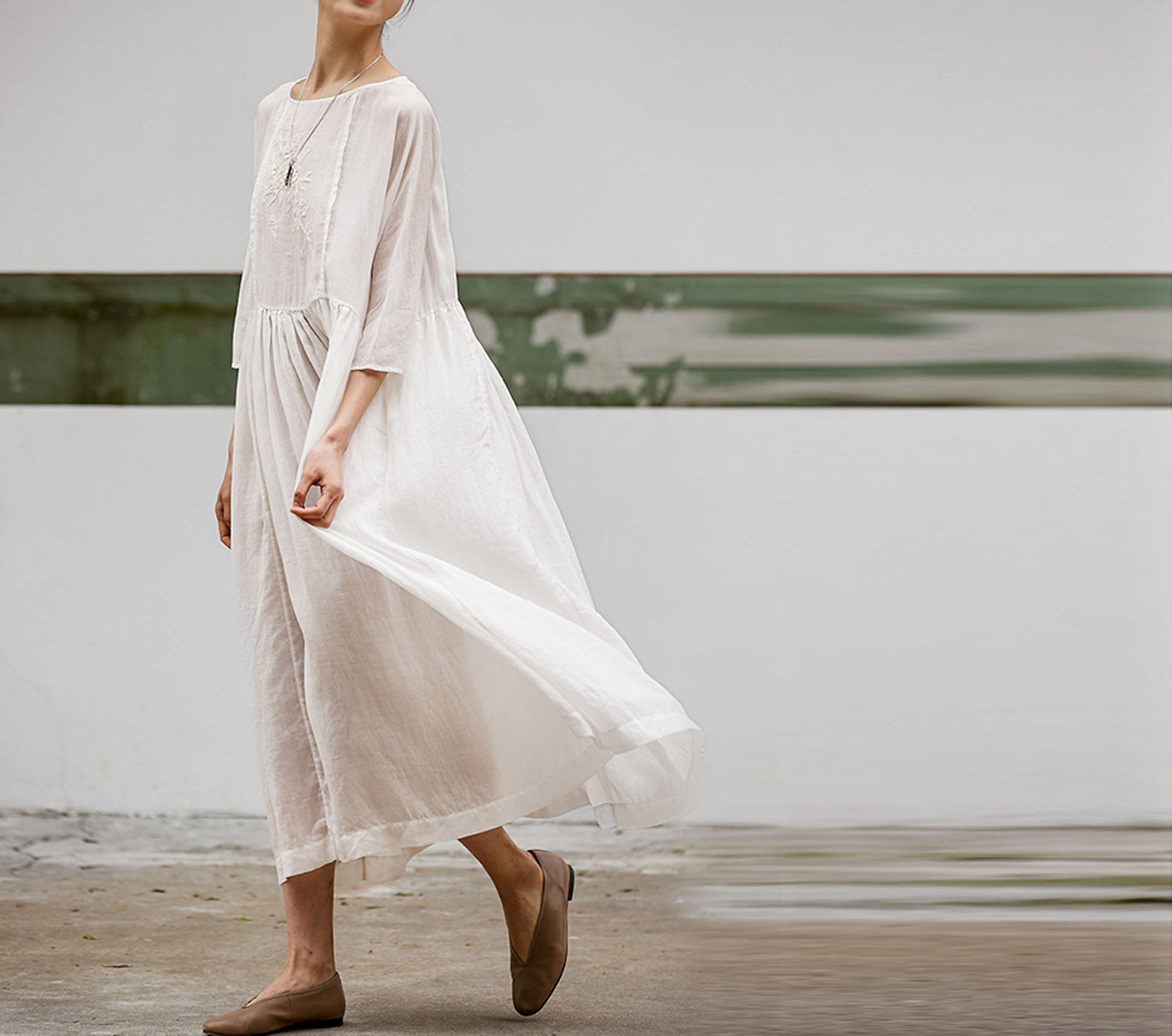 edoa High Counted Ramie Tunic Dress