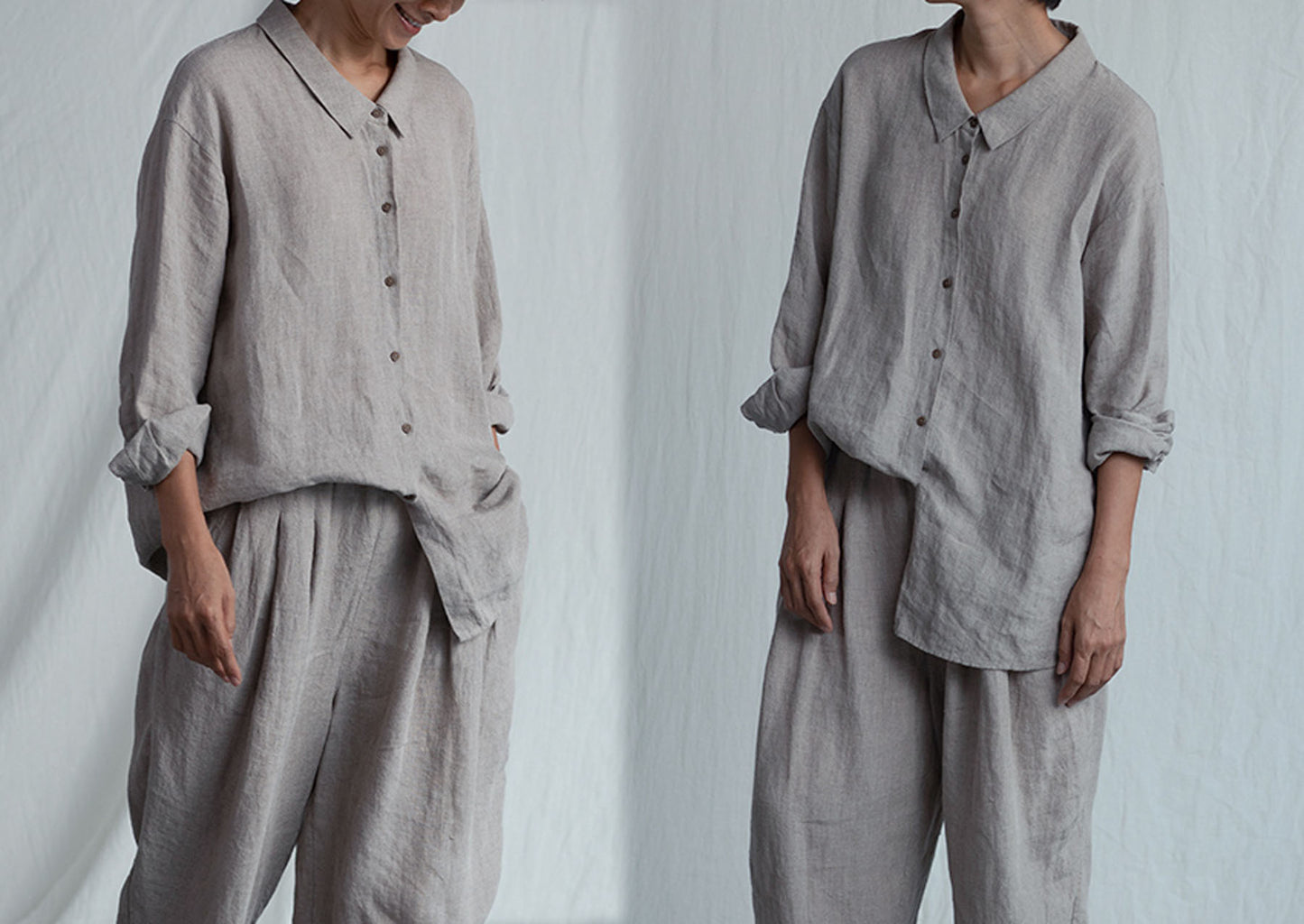 edoa Minimalist Flax Linen Shirt