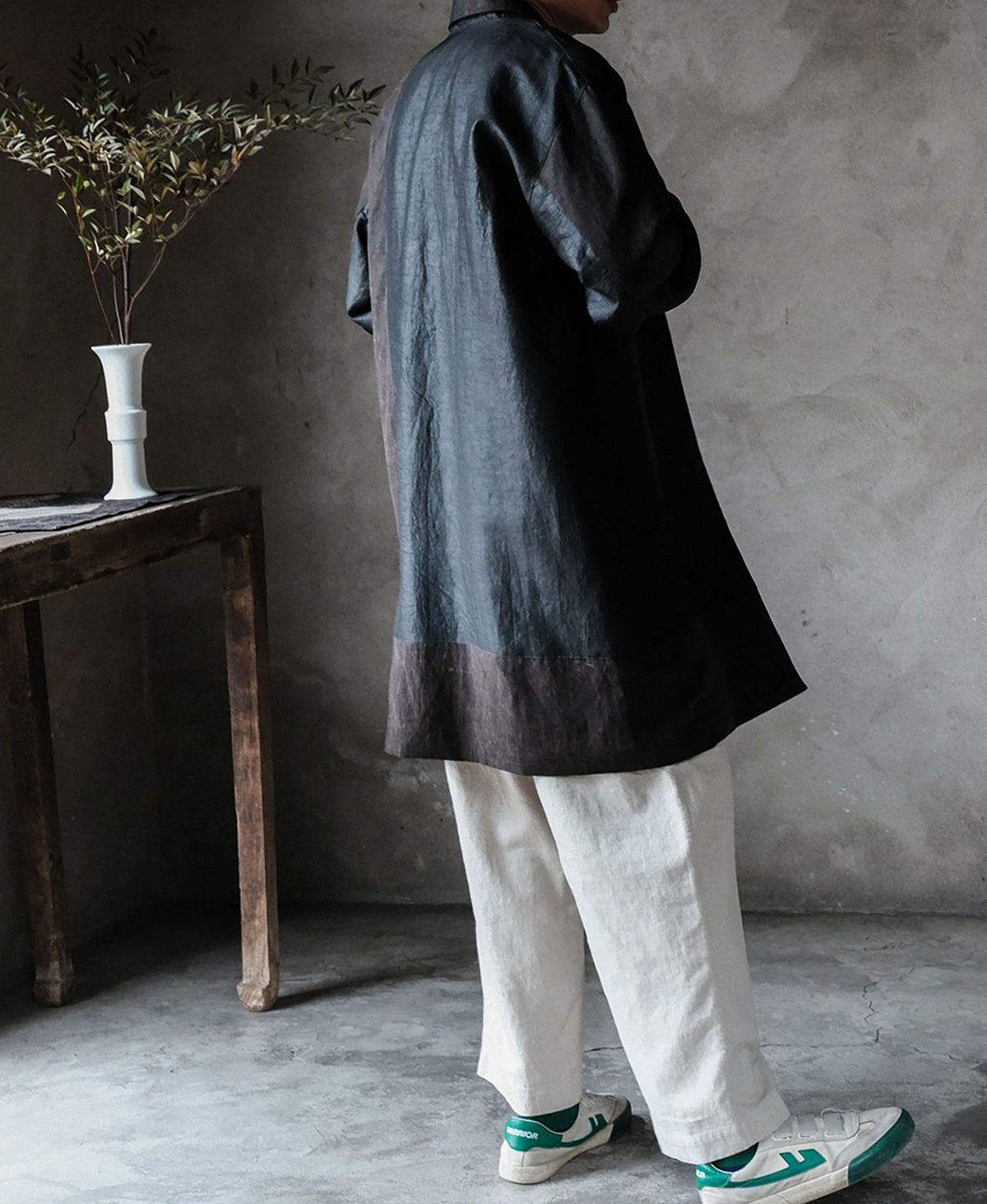 edoa Mud Tussah Silk Patchwork Coat