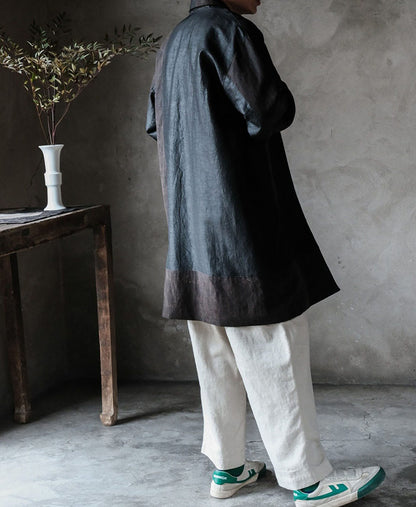 edoa Mud Tussah Silk Patchwork Coat