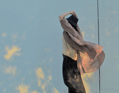edoa Plant Dyed Silk Linen Blend Duster Coat 