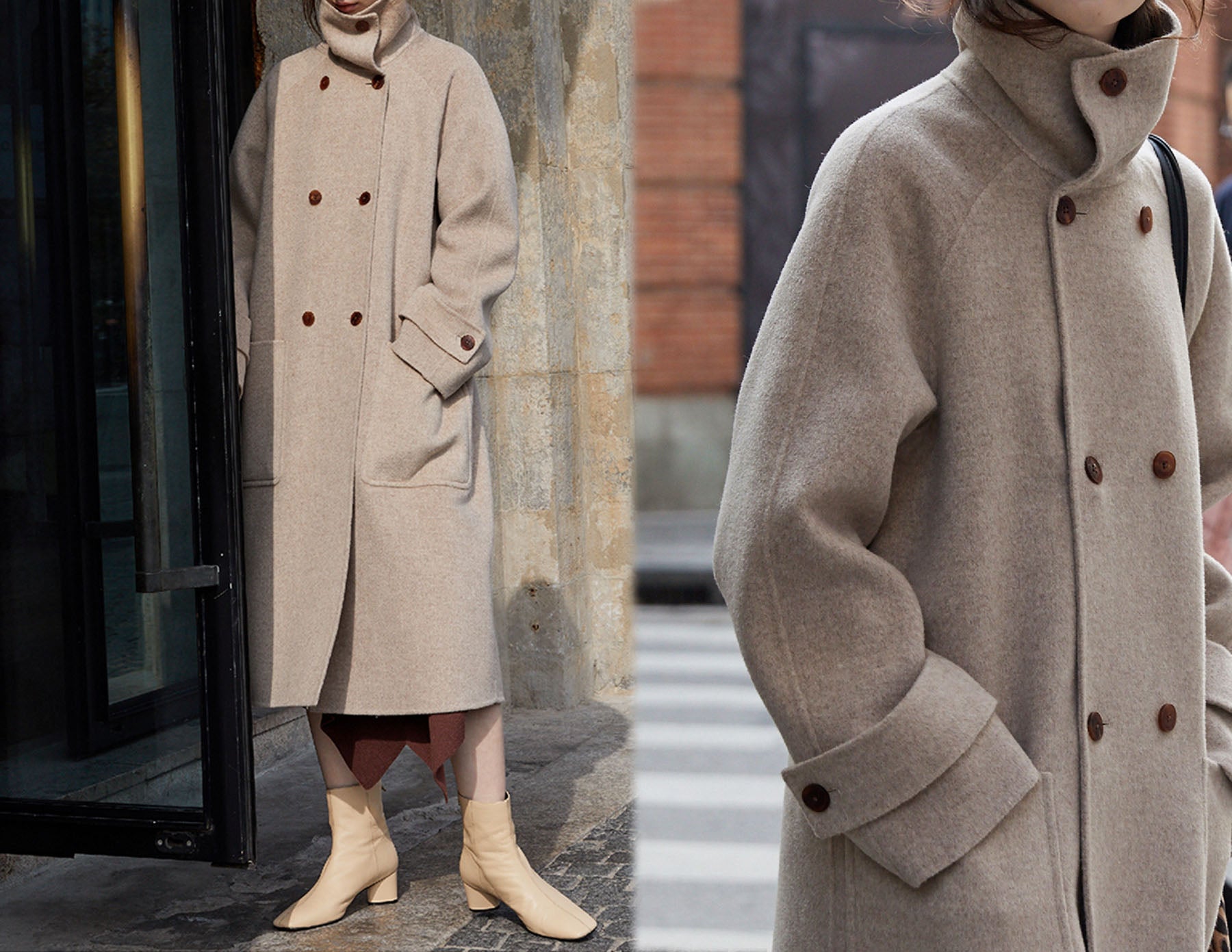 edoa Double Faced Wool Double-breasted Coat