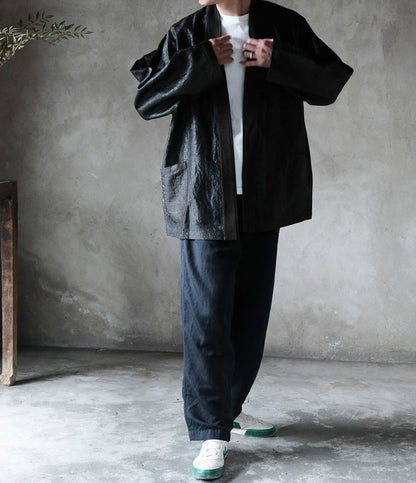 edoa Cracked Mud Silk Haori Jacket