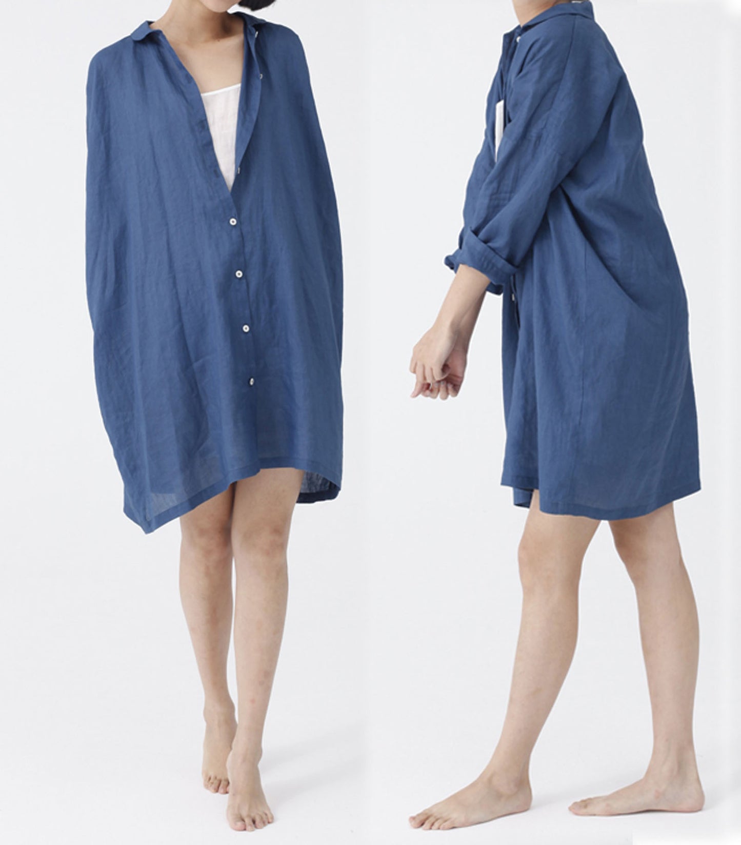 edoa Peter Pan Collar Shirt Dress 