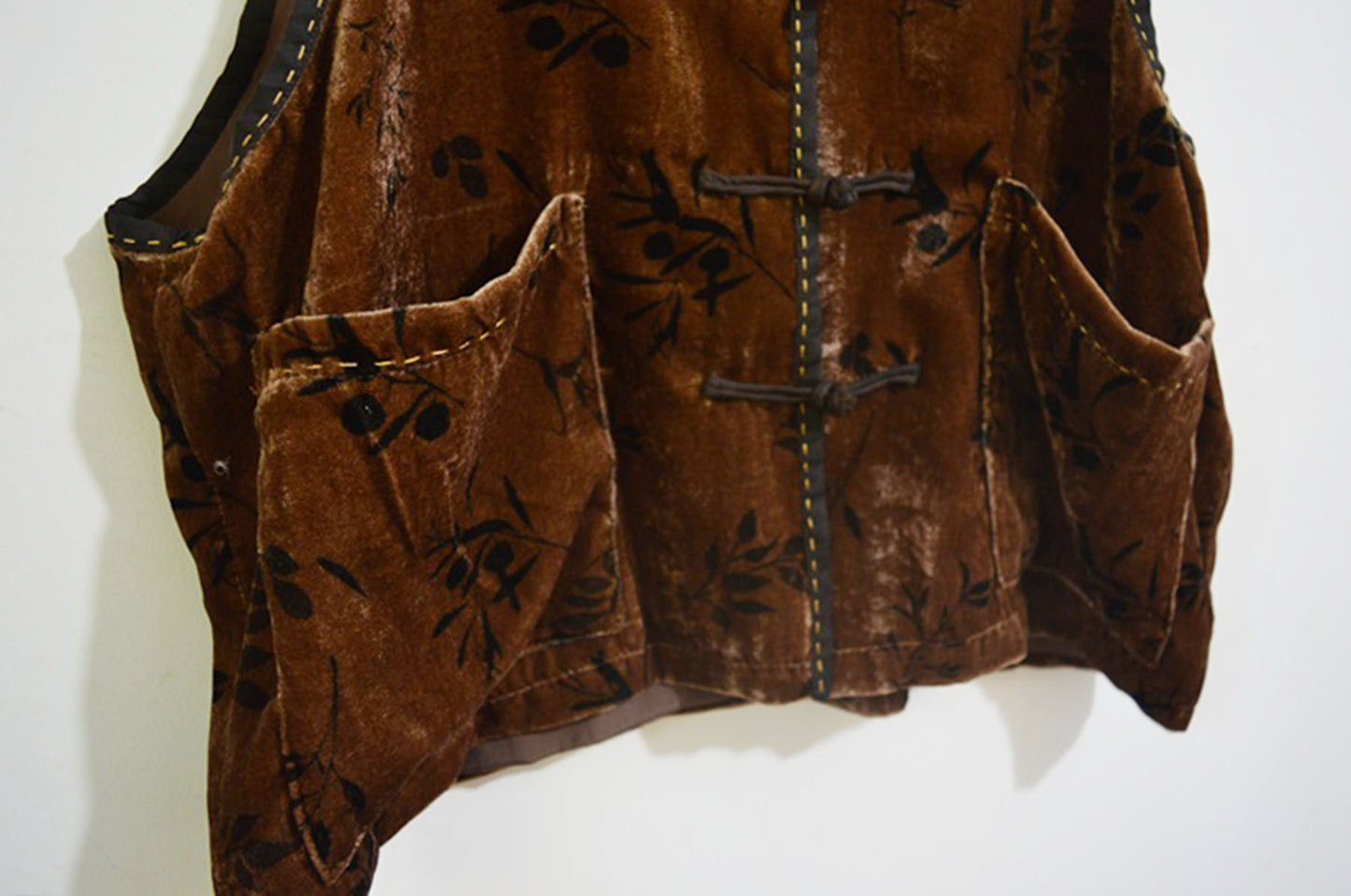 Loose Dioscorea Dyed Silk Velvet Chinese Vest to0328 X022
