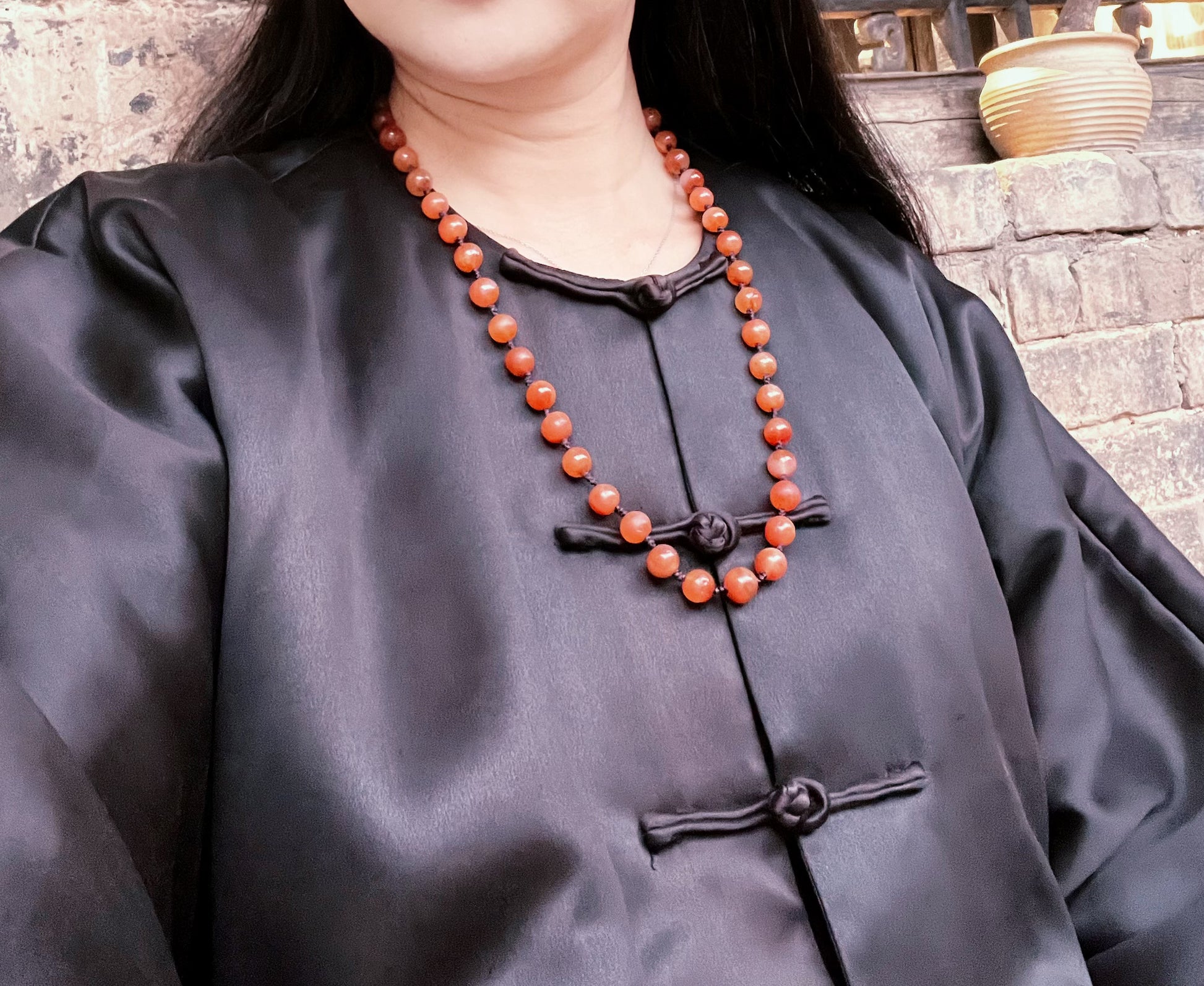 edoa Luxury Mud Silk Charmeuse Padded Chinese Jacket