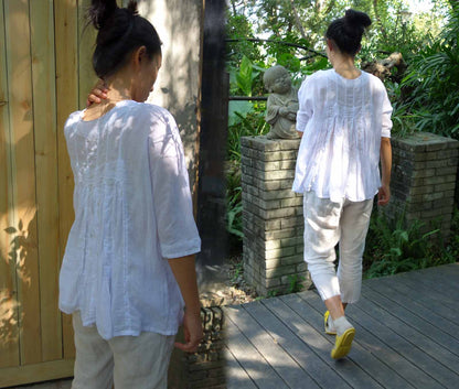 edoa Minimalist Linen Blouse