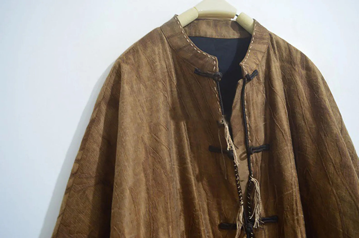 Oversized Mud Silk Linen Blend Jacquard Chinese Jacket ja0056 X303