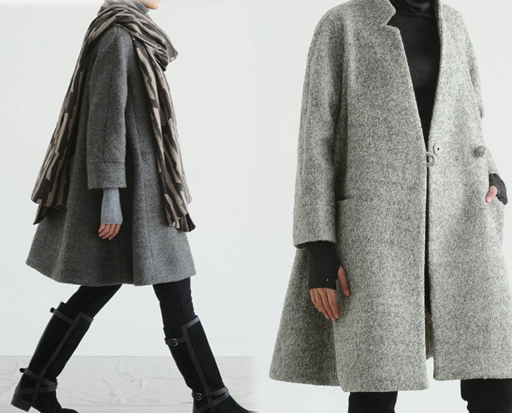 edoa loop-yarns wool trapeze coat