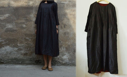 edoa Red Reversible Mud Silk Dress 