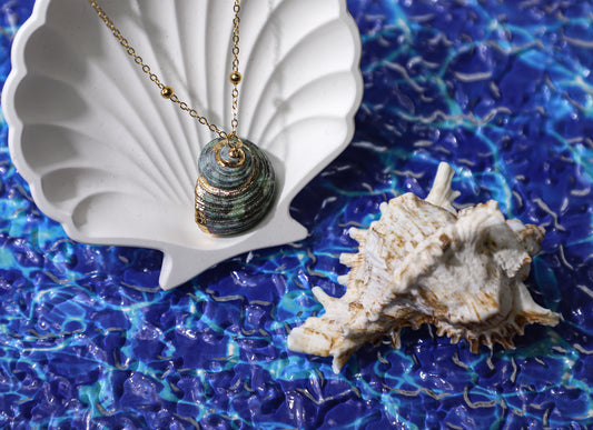 edoa Riviera Gold Dipped Conch Necklace
