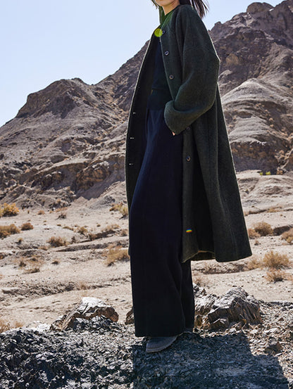 edoa Winter Boiled Wool Oversized Coat 