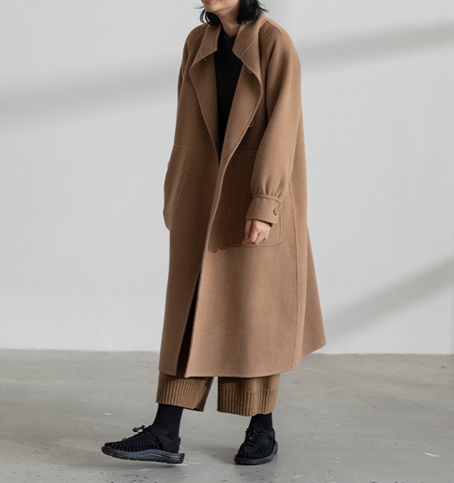 edoa Double Faced Wool Camel Hair Coat 