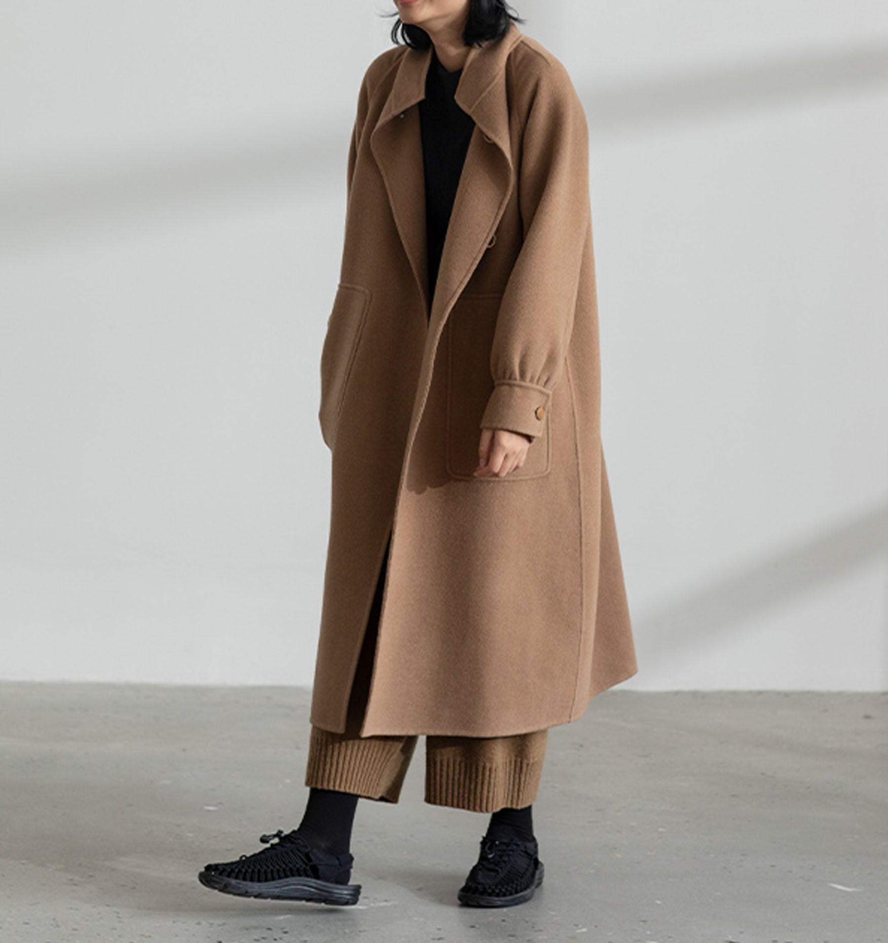 edoa Double Faced Wool Camel Hair Coat 