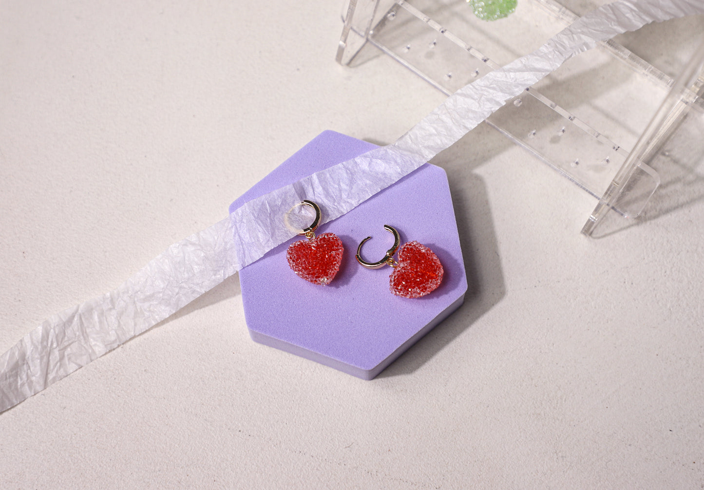 edoa Dopamine Sugar Heart Candy Earrings