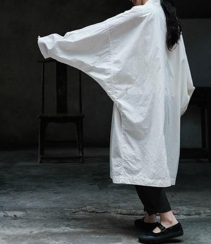 edoa Oversized Paper Cotton Bat Sleeves Overcoat 
