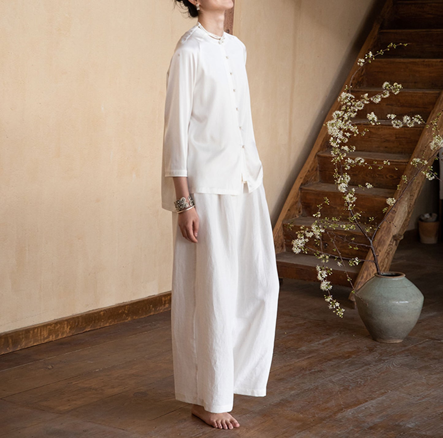 edoa Heavy Weight Linen Wide-leg Pants 