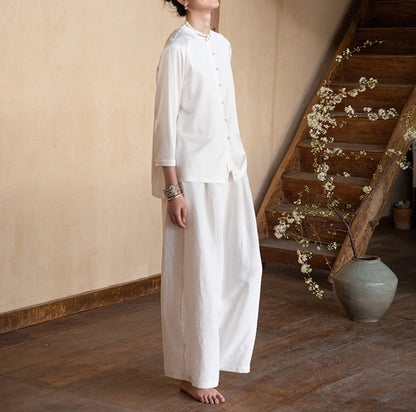 edoa Heavy Weight Linen Wide-leg Pants 