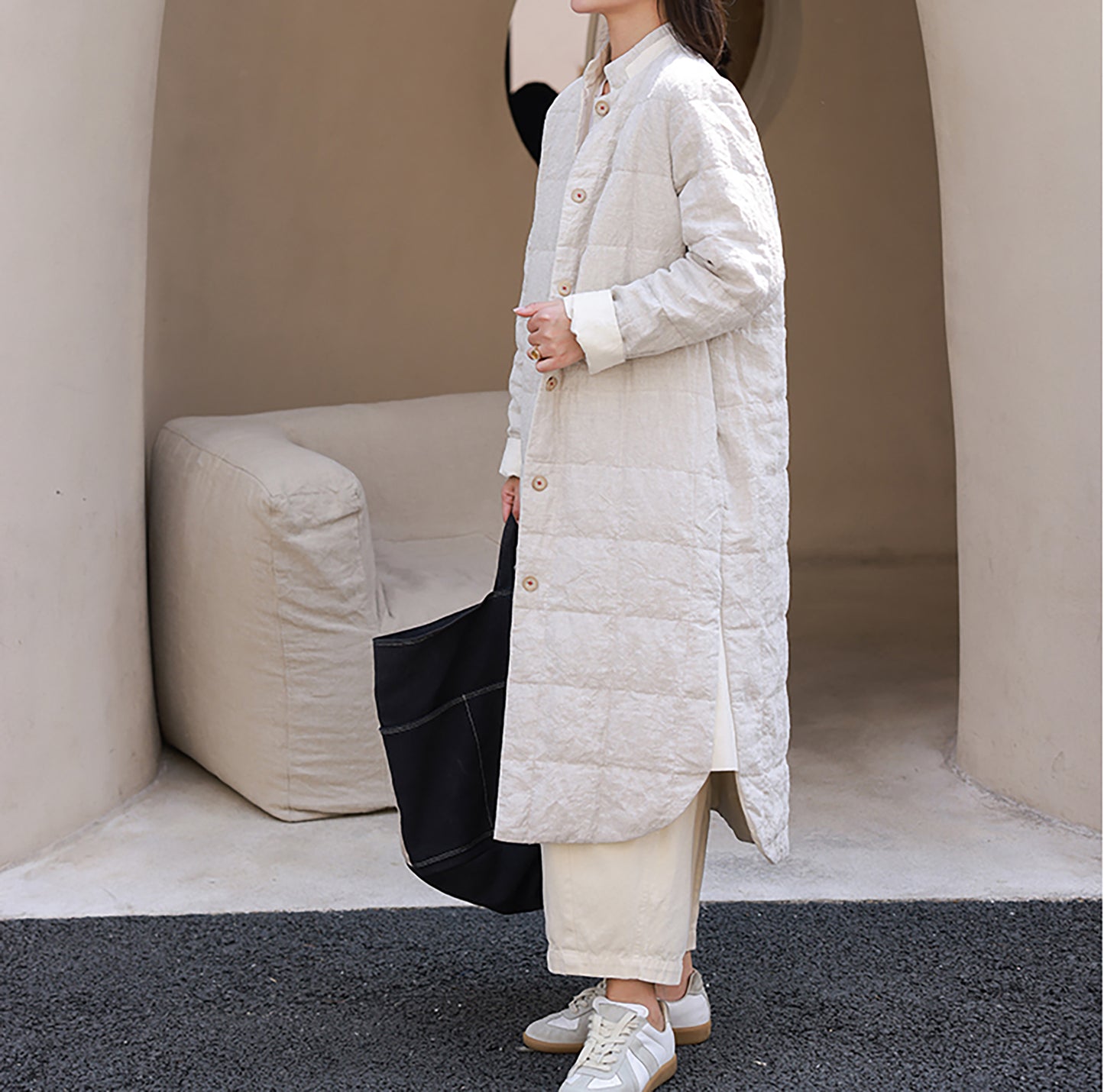 edoa Reversible Linen Down Coat 