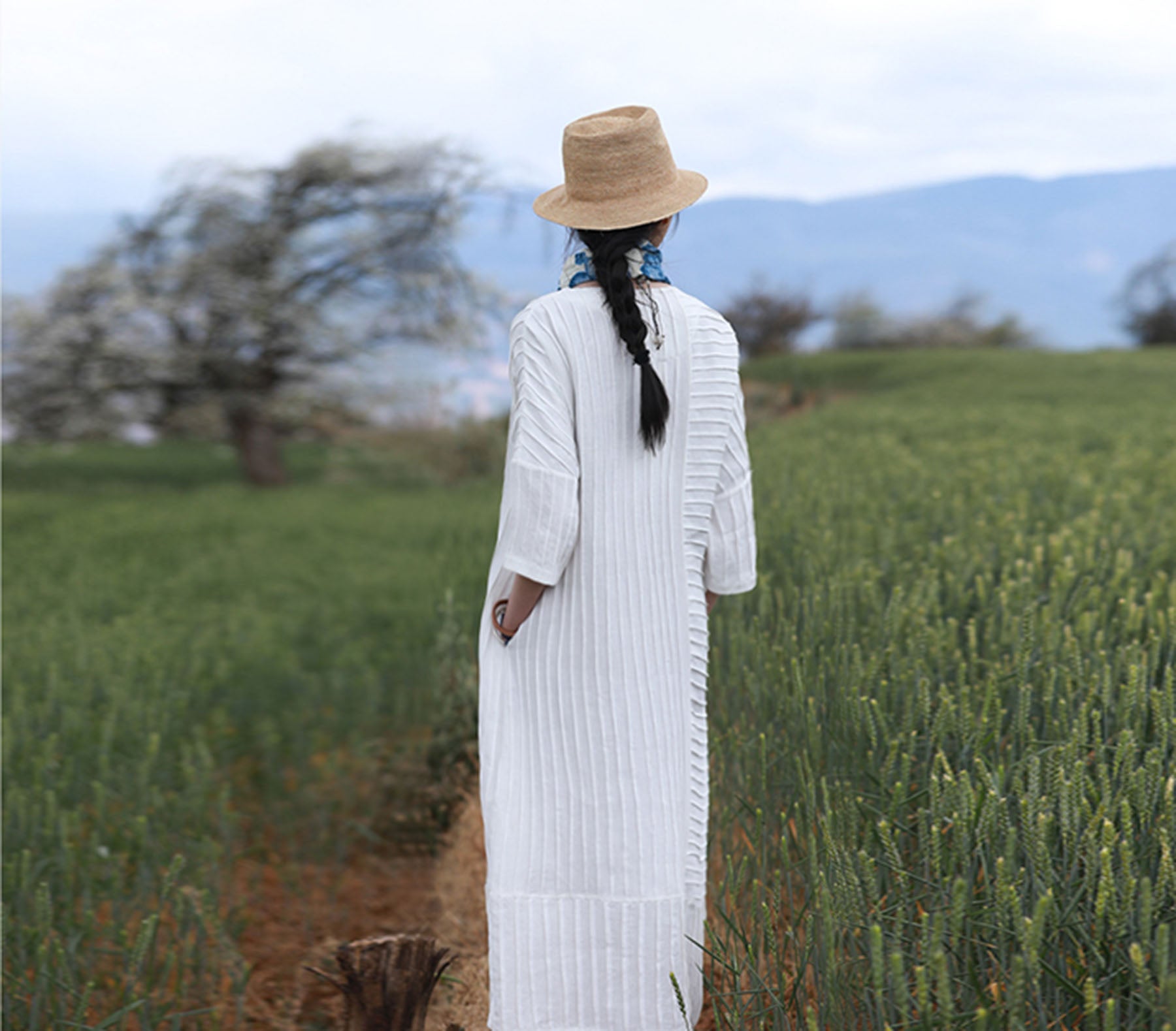 edoa Hand-pintucked Linen Dress