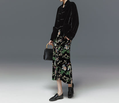 edoa Silk Velvet Lined Spring Jacket 