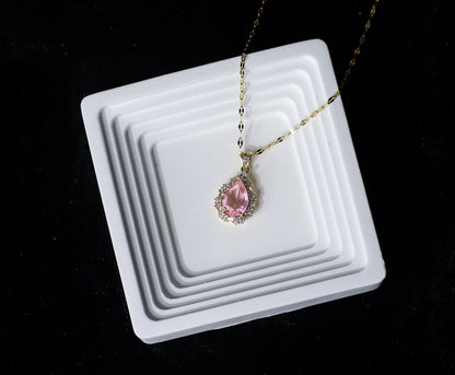 edoa Victorian Teardrop Vintage Halo Necklace