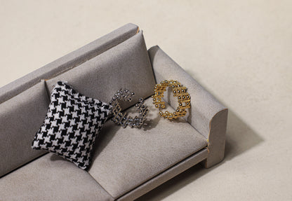 edoa Melodic Note Adjustable Grid Ring