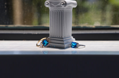 edoa Cube Sugar Sapphire Ring