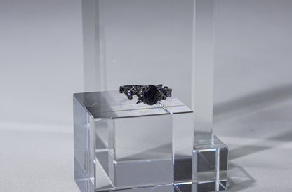 edoa Starry Midnight Vine Band Oval Amethyst Ring