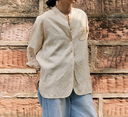 edoa Dupioni Tussah Silk Chinese Over Blouse