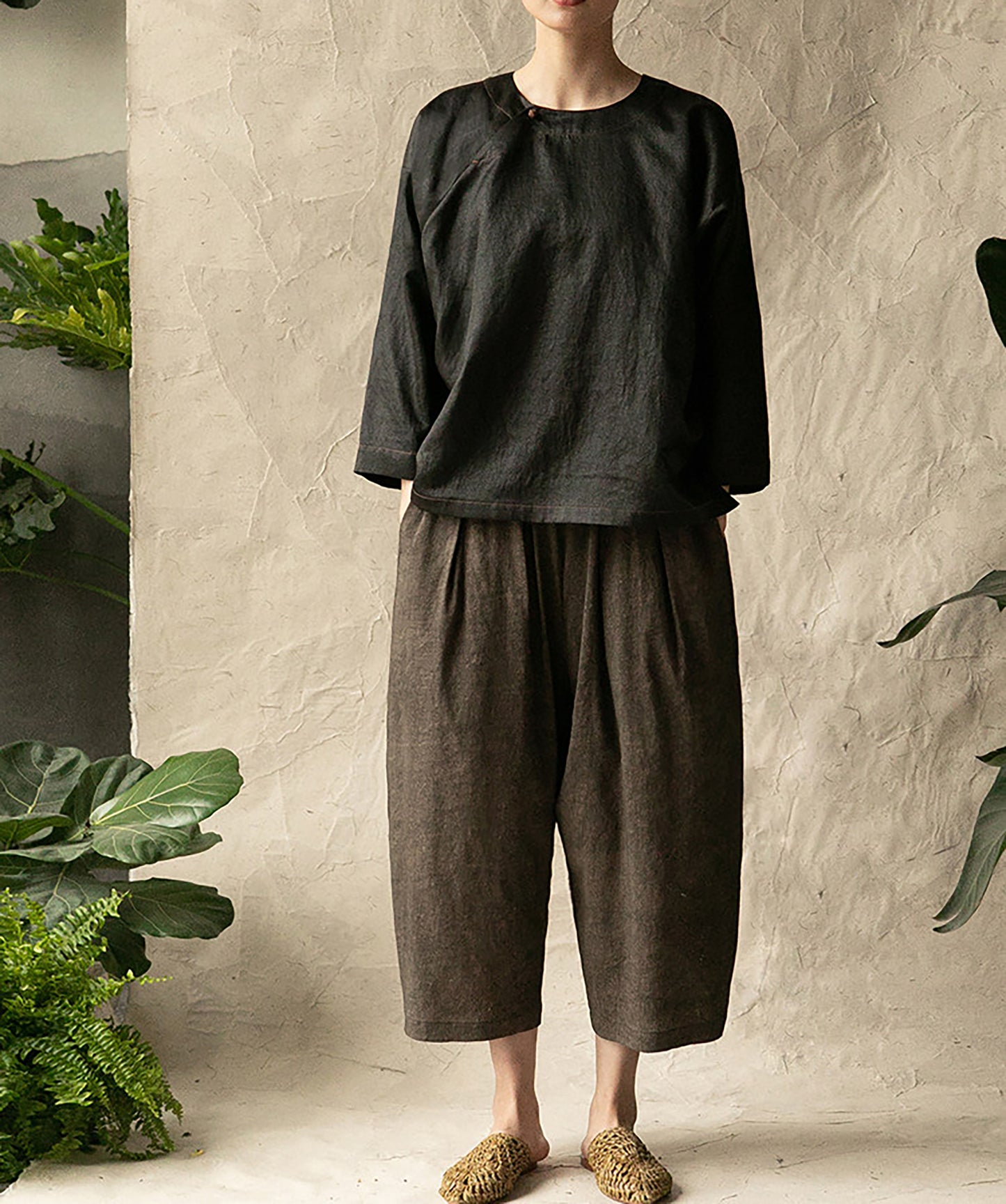 edoa Mud Silk Modified Chinese Blouse