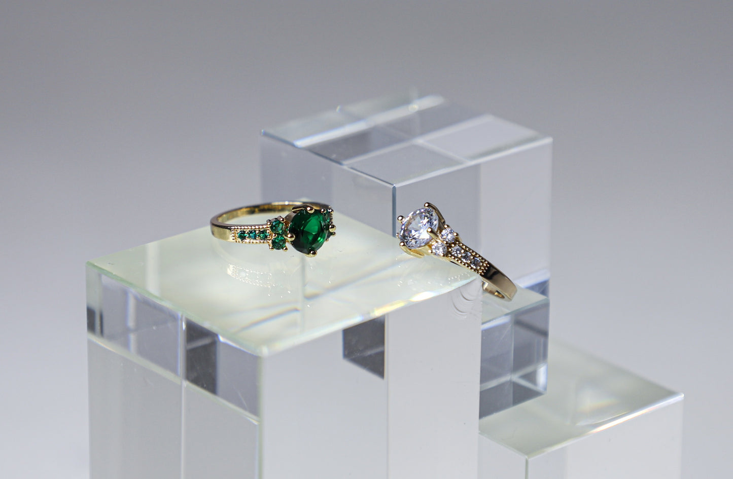 edoa Minimalist Dainty Pavé Birthstone Ring