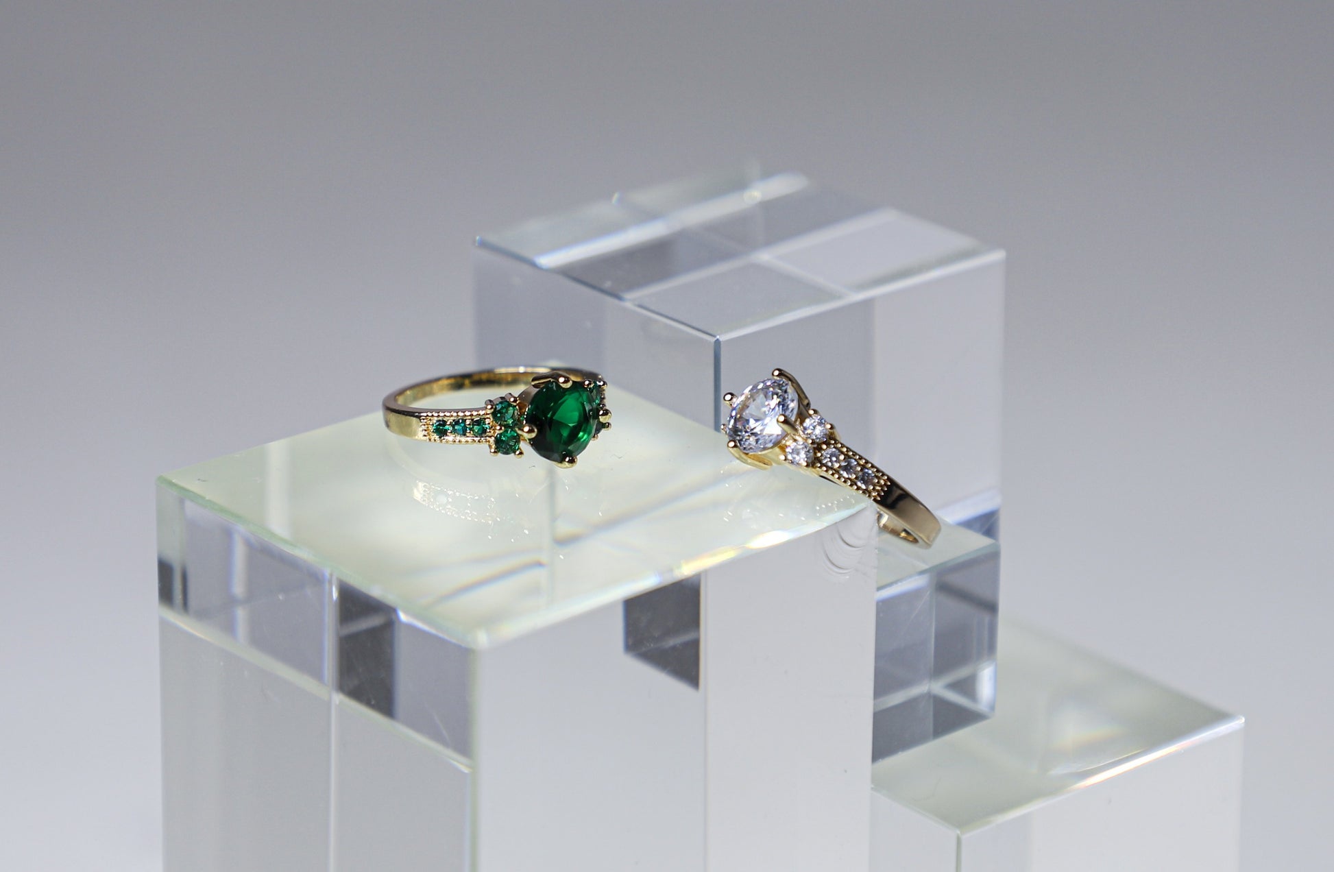 edoa Minimalist Dainty Pavé Birthstone Ring