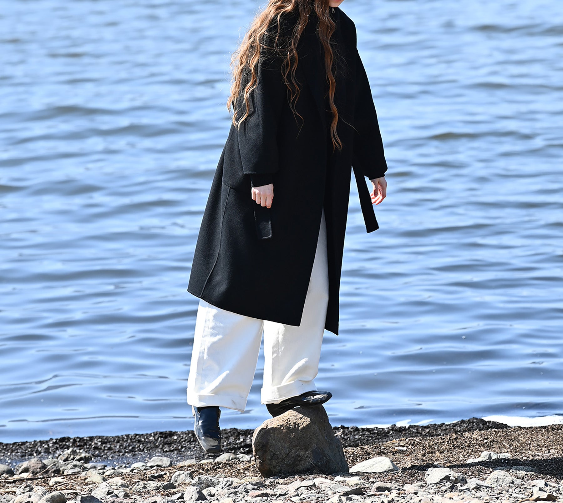 edoa Classic Double-faced Wool Belted Coat