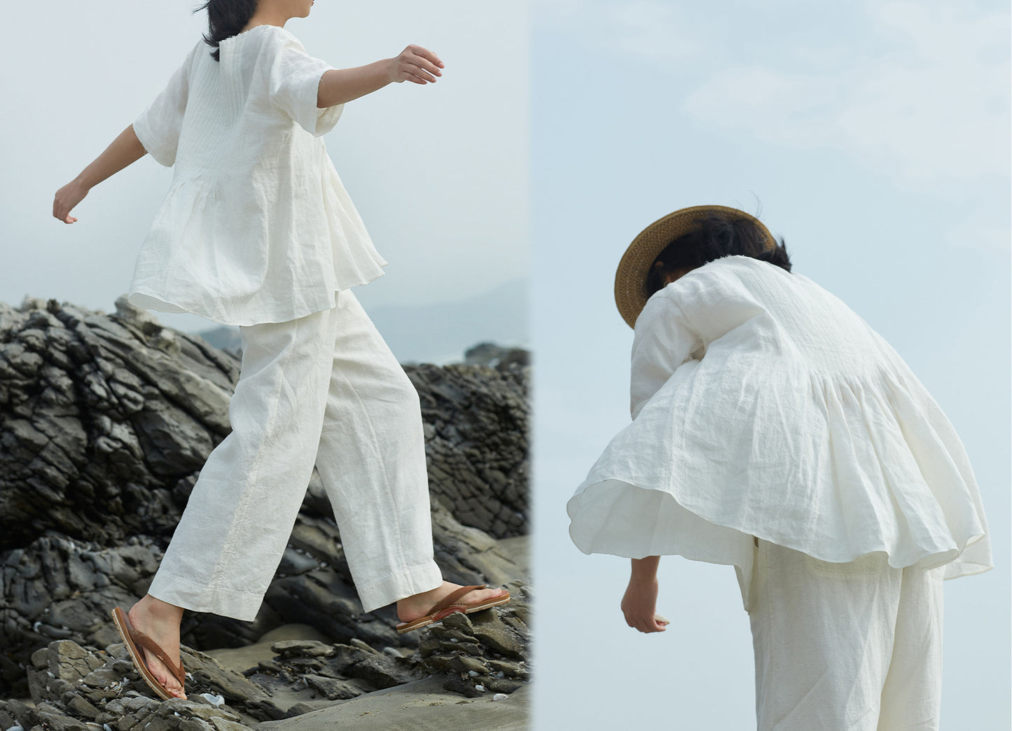 edoa Pintucked Linen Blouse